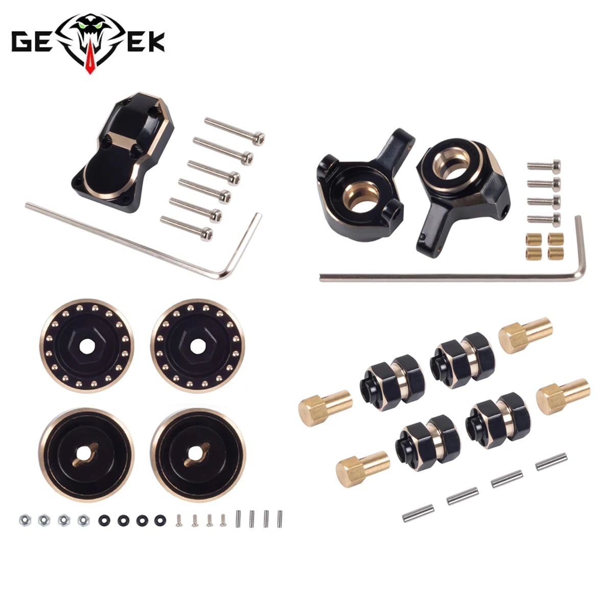 Contrepoids en laiton pour rotules de direction et hexagones de roue pour voiture RC Crawler 1/24 Axial SCX24 - Pièces de mise à niveau
