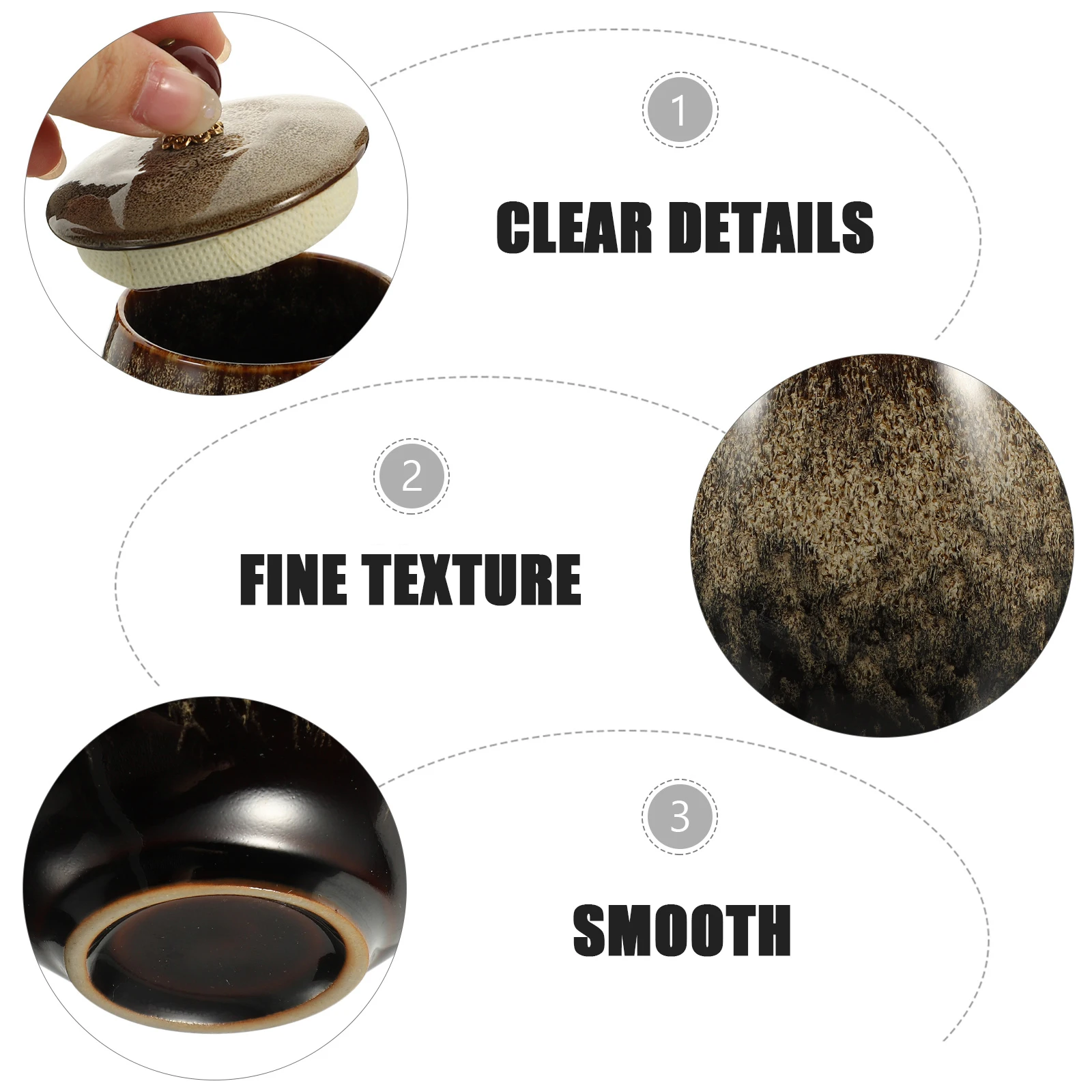 

1Pcs Ceramic Storage Jar 160ml Sealed Porcelain Kitchen Storage Canister Tea Candy Food Container for Home Cafe