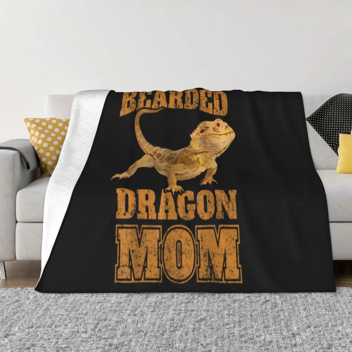 Beautiful Bearded Dragon Bearded Dragon Mom Mama Gift Man Personality Creative Design Geek Throw Blanket