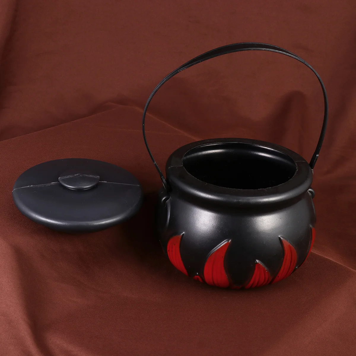 

Children Halloween Candy Bucket Black Plastic Cauldron With Handle For Trick Or Treat Party Storage Pot Of Gold Bucket