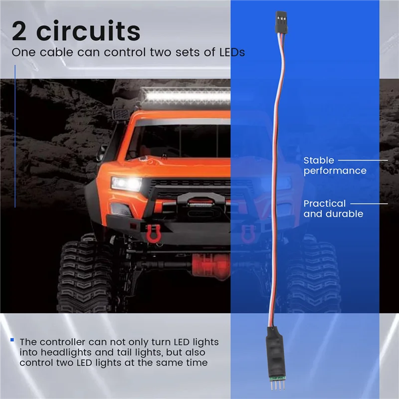 A73M-2Pcs 3CH 3-قناة LED ضوء المصباح التحكم لوحة التبديل ل 1/10 1/8 RC نموذج سيارة HSP TAMIYA محوري SCX10 Traxxas Trx4