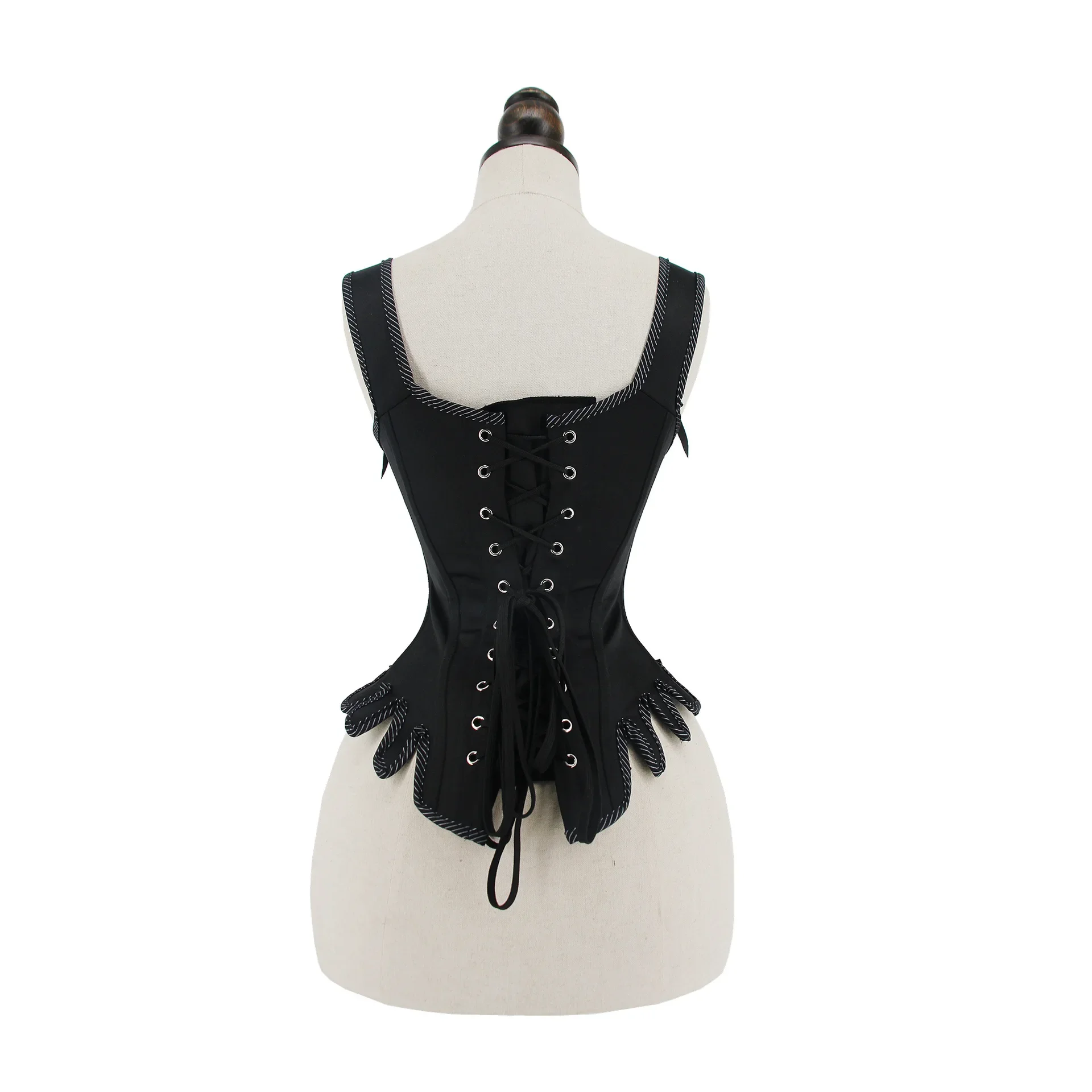 Medieval Overbust Corset Top for Women Vintage Embroidered Bustier with Should Strap