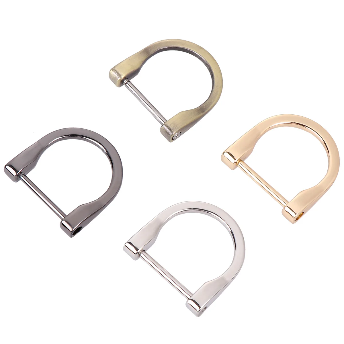 

4 Pcs Buckles Metal Hardware Accessories for Bags Screw D Ring Suitcases Zinc Alloy Material Durability Glossy Finish