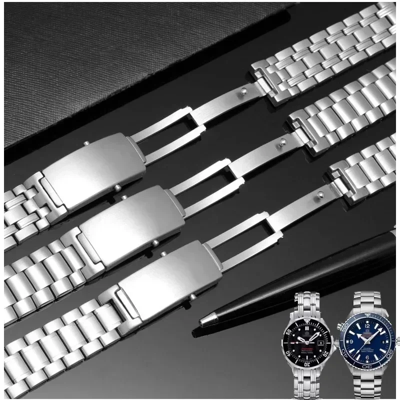 Watch Band Accessories for Omega Seamaster 300 Ocean Universe 600 Observatory Solid Stainless Steel Watch Straps 18mm 20mm 22mm