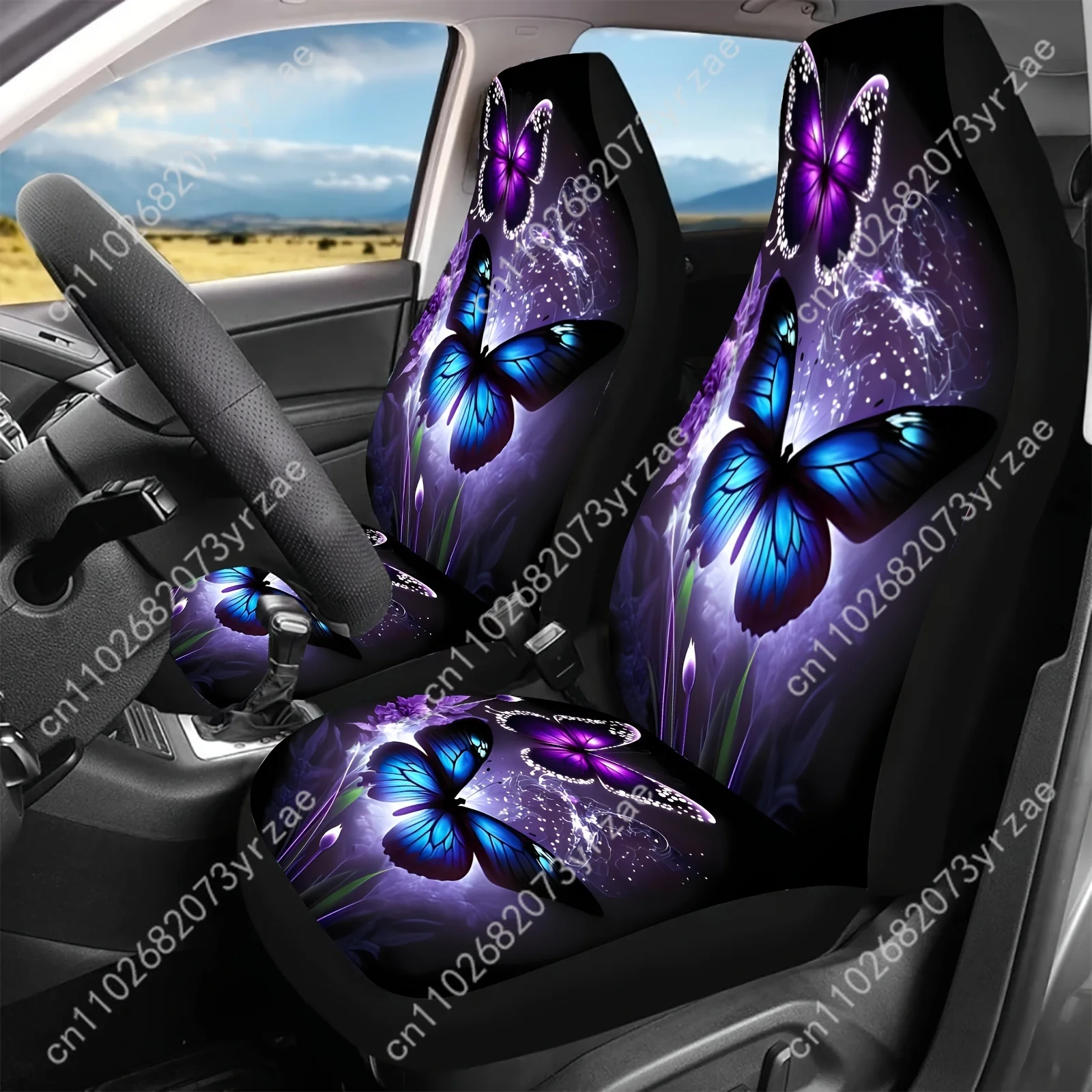 Colorful Butterfly Car Seat Covers Universal Environmentally Friendly Interior Decorations Comfortable Breathable Seat Covers