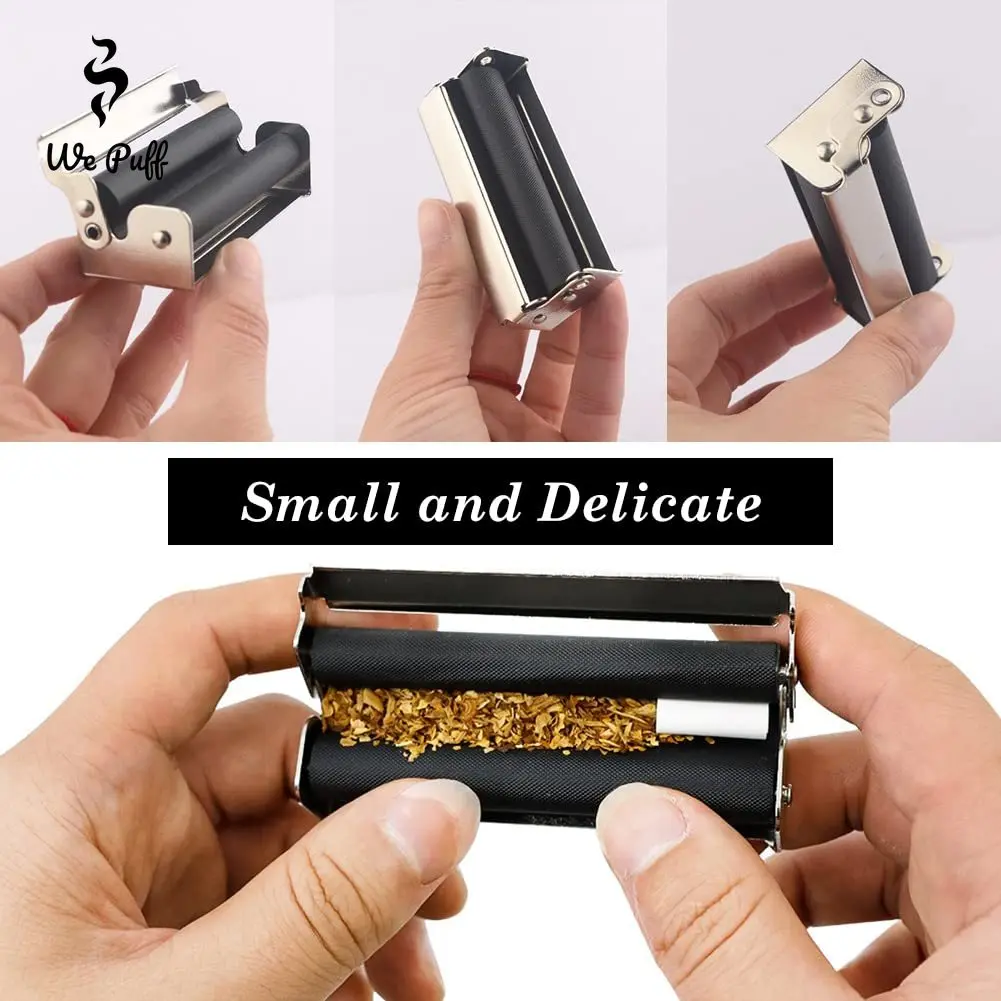 WE PUFF Portable Mini Metal Manual Rolling Machine 70/78/110 MM Paper Tobacco Hand Roller Cigarette Maker Gadgets for Men Gift