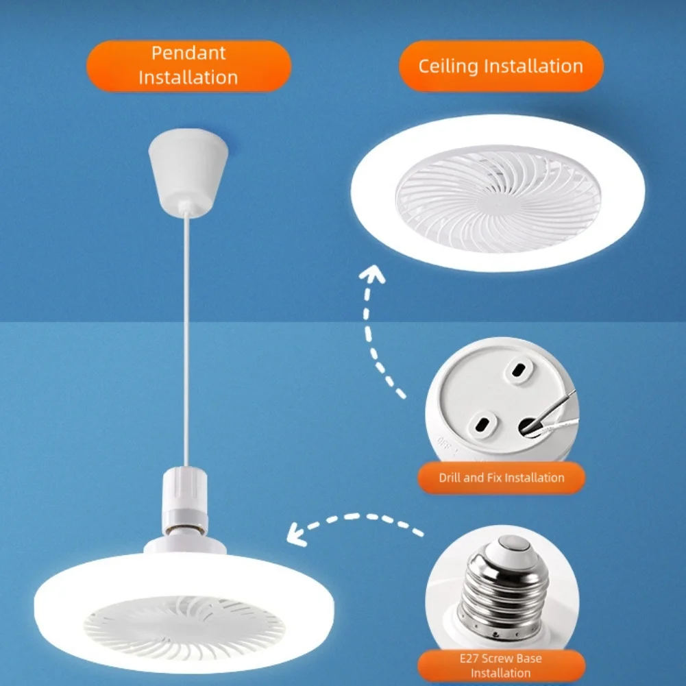 Remote controlled E27 fan light bulb designed for energy efficient illumination and airflow in residential rooms