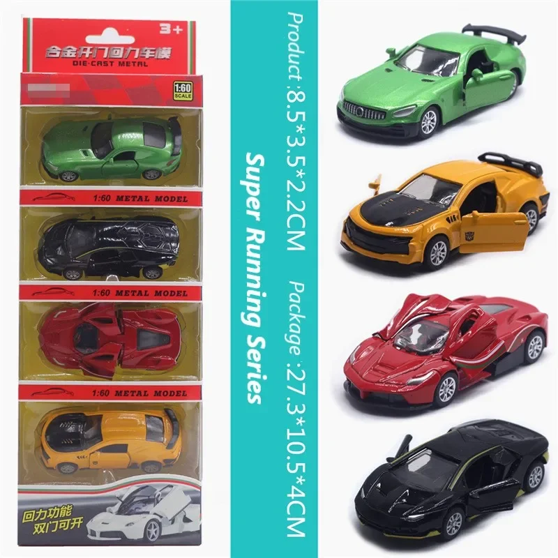 Diecast Schaal 1:60 Pull Back Legering Speelgoed Auto Model Metalen Simulatie SUV Sport Racewagen Model Set Kids Hot Sales Speelgoed voor Jongens