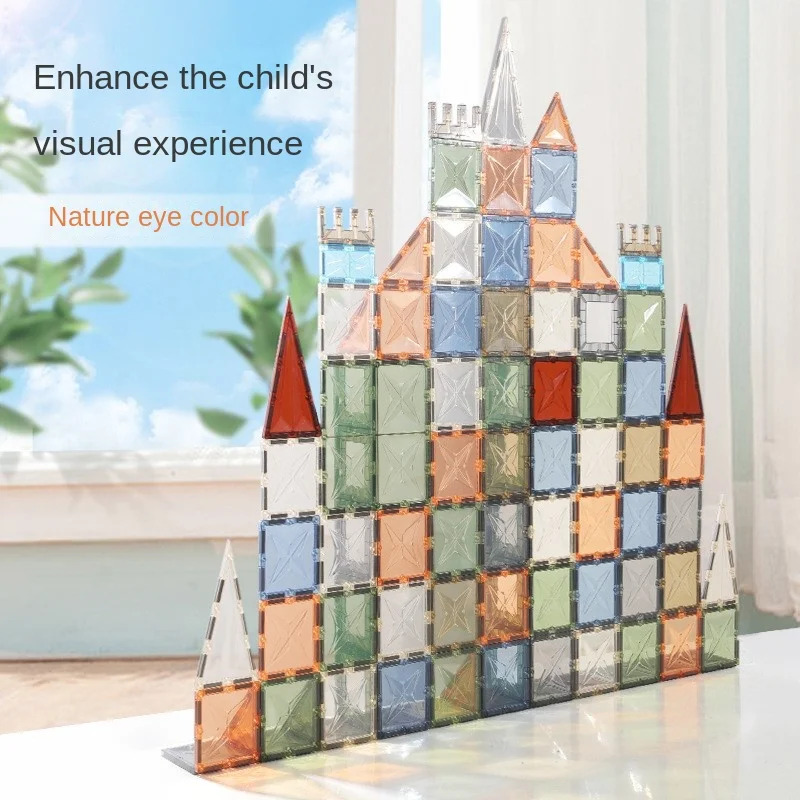 Doki Toy 4D Children's Magnetic Block Toys Nature Colored Window Puzzle Block Assembly Car With Versatile Magnetic Plates 2024