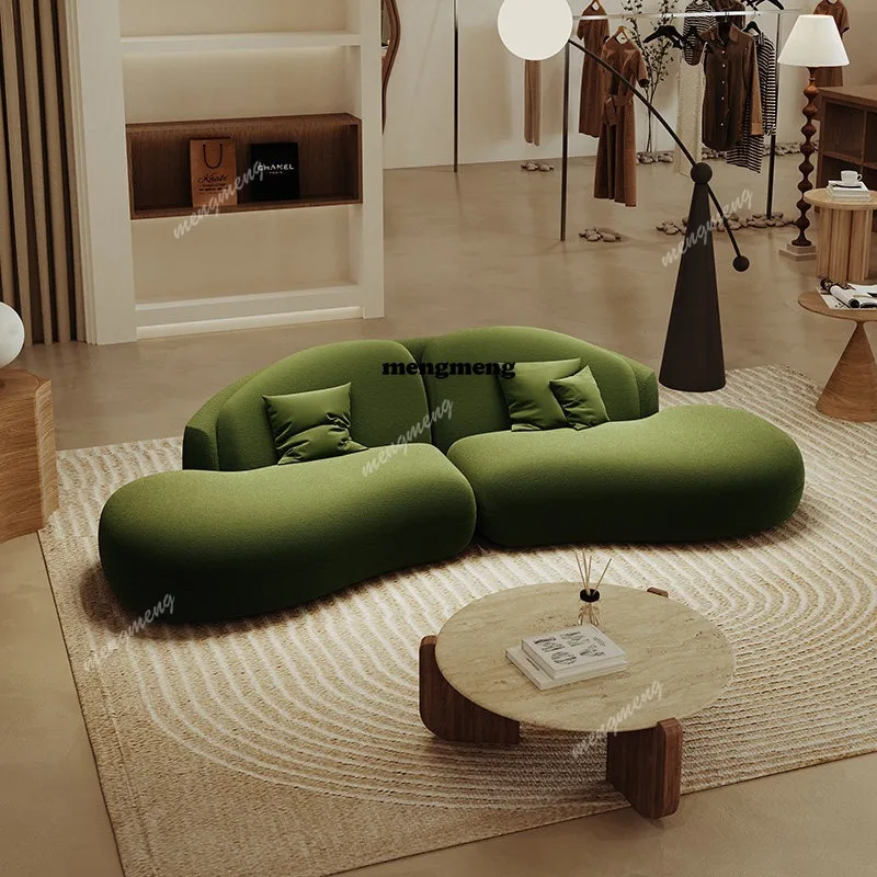 Curved sofa Special-shaped green B & B hotel lobby office rest area reception sofa