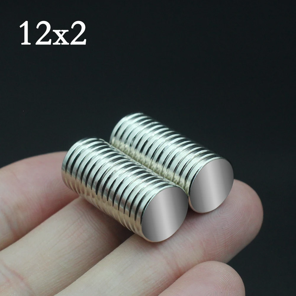 

20/50/100pcs 12x2mm N35 Super Strong Magnet 12mm x 2mm Round Magnetic Rare Earth NdFeB Neodymium Powerful Disc imanes for Crafts