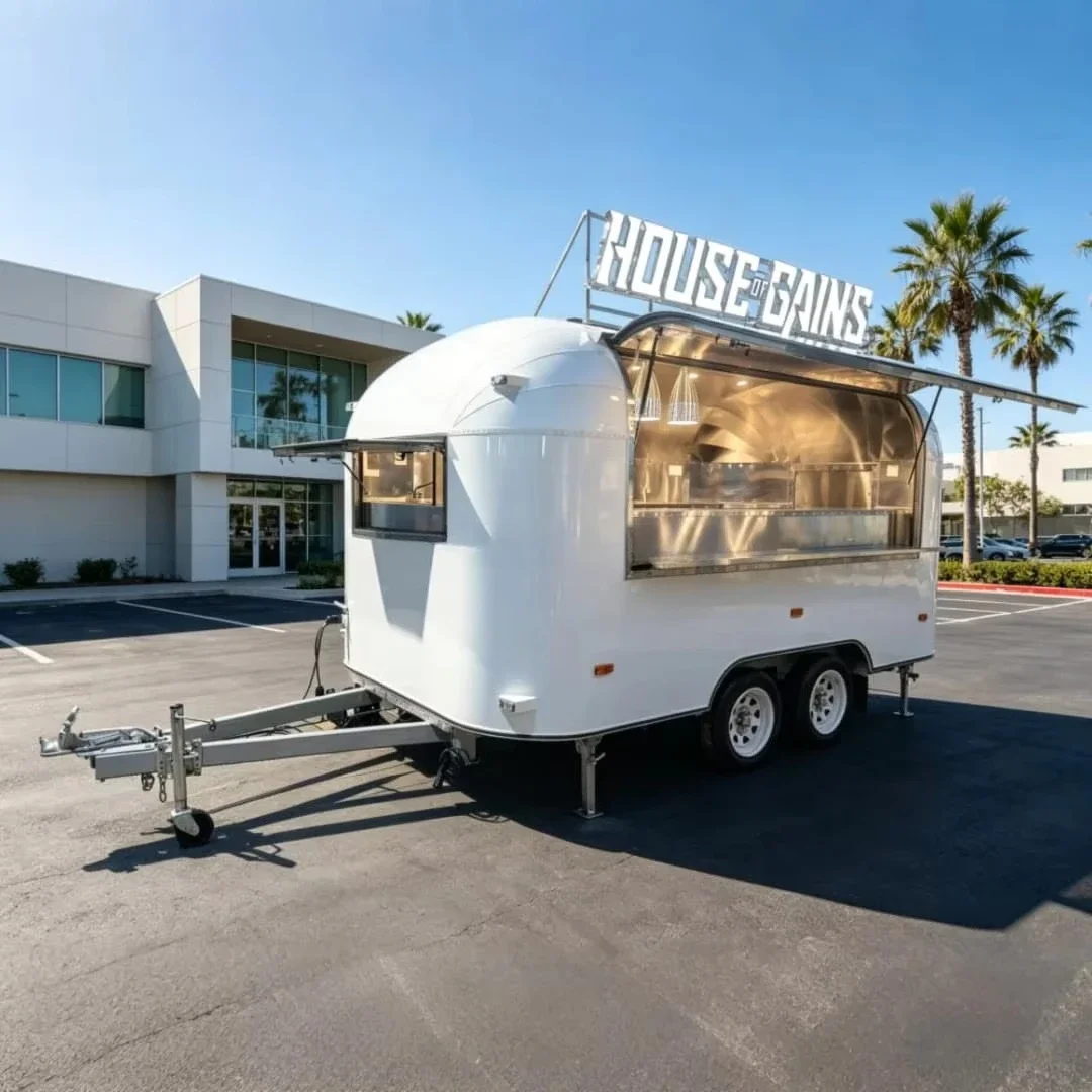 Whole Sale Stainless Steel Mobile Bar Smoothie Snow Cone Gelato Trailer Fast Food Pass Inspection Truck at Wedding Beach Park