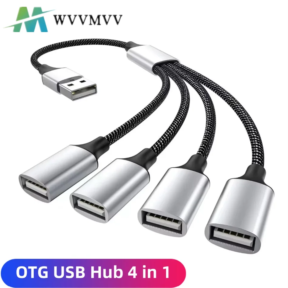 

Multi USB Hub Extensions 4 Port Hub USB 2.0 Splitter Fast Data Transmission OTG Adapter For Computer PC Laptop Macbook Pro Air