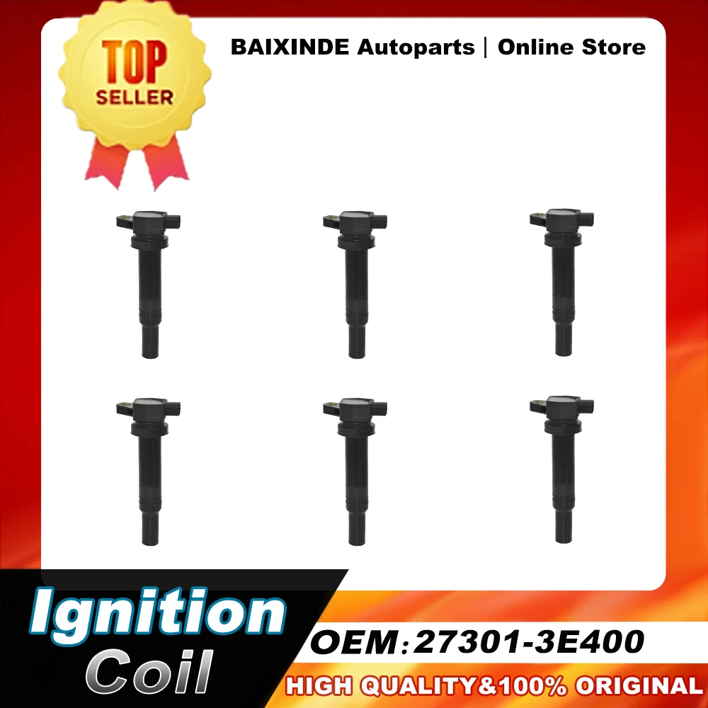 1/6PCS OEM 27301-3E400 273013E400 UF558 Ignition Coils For Magentis Hyundai Santa Fe 2007-2009 2.7L Optima Rondo 2007-2010