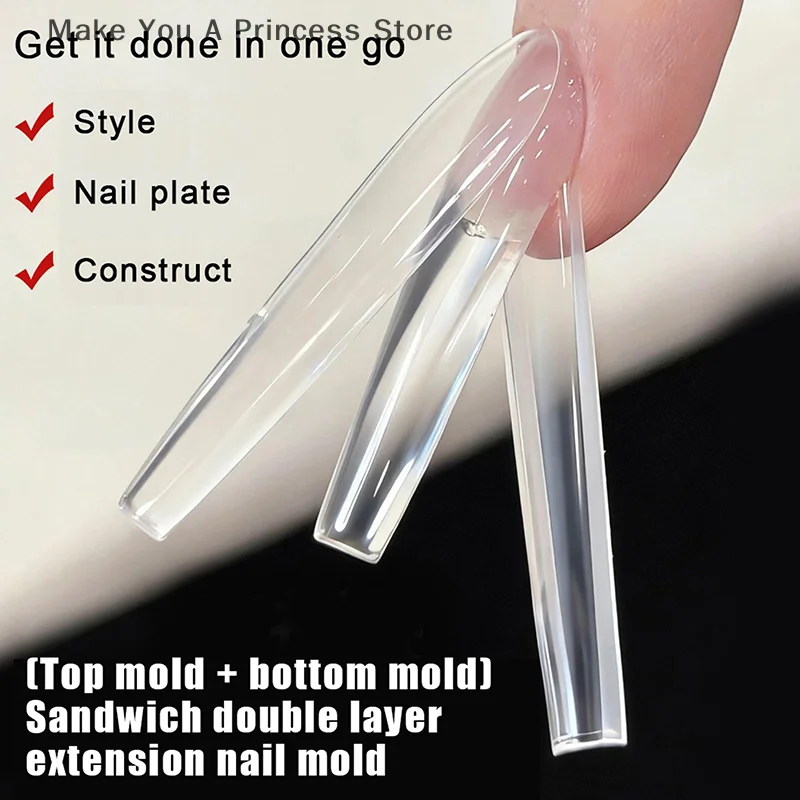 【HBA6】أشكال أظافر ساندويتش المزدوجة 240 قطعة 15 حجمًا ملحقات-أشكال مزدوجة من أظافر اللوز على شكل قوالب علوية قالب سفلي #2