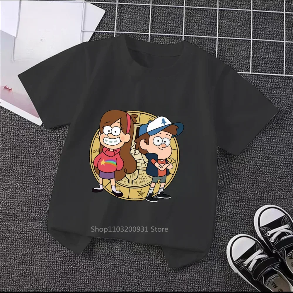 T-shirt A tema Gravity Falls per ragazzi e ragazze-cartoni vibranti, tessuto confortevole, un regalo di compleanno che sarà amato