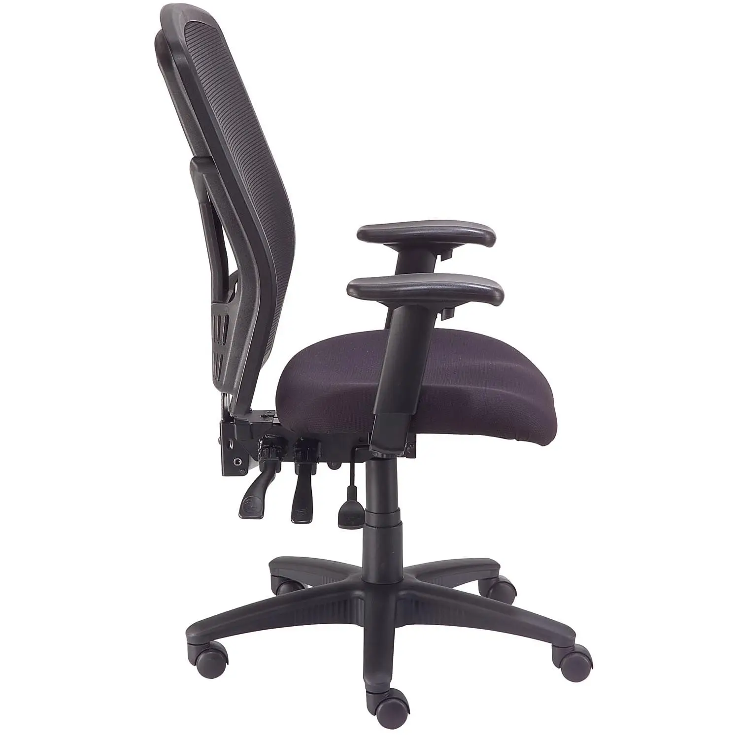 Mesh Back Office Chair High Back Adjustable Arms Fabric Seat Black 5-Star Base Multifunction, Customized