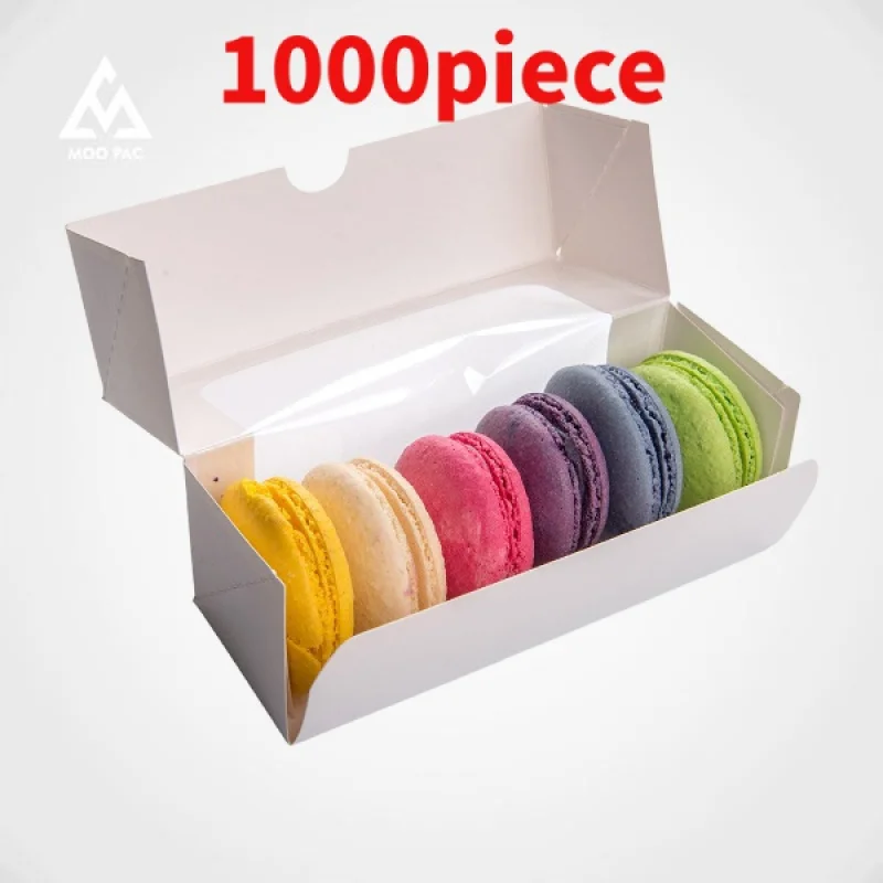 10 00piece.Custom.Custom Macaron Cake Box Printed Food Grade White Kraft Cupcake Boxes Bakery Box Dessert Cookie Packaging