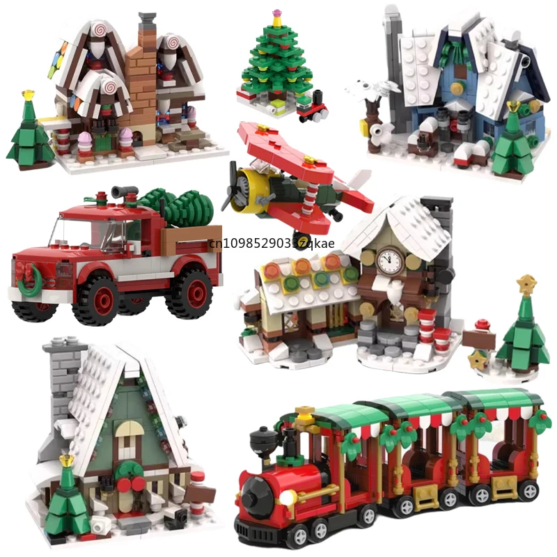 

Рождественский город, вид на улицу, сцена, соответствующая зимнюю модель, строительные кирпичи, деревенский пост, офис, модульная сборка, детские игрушки, подарки