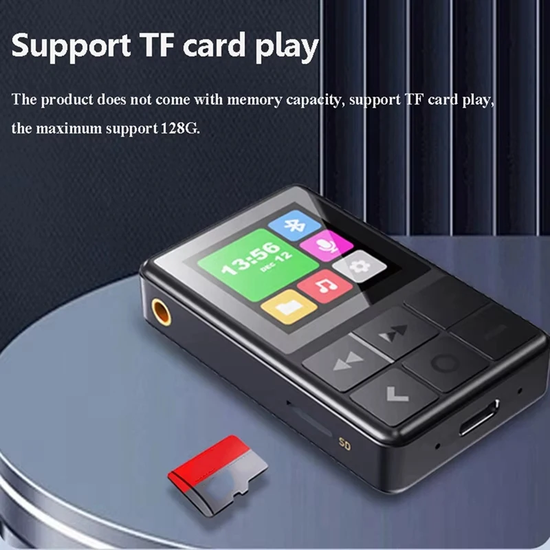 جيب صغير Hifi مشغل MP3 TFT شاشة ملونة بلوتوث 5.3 وكمان HD مسجل توقيت إيقاف TF بطاقة مشغل موسيقى