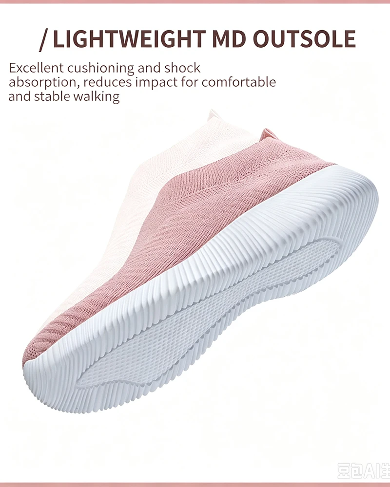 Damen Vulkanisierte Schuhe Atmungsaktive Mesh-Gewebe Einfarbige Sportschuhe Flache Schuhe Rutschfeste Damen-Loafer Walkingschuhe 35-43 – Detail 5