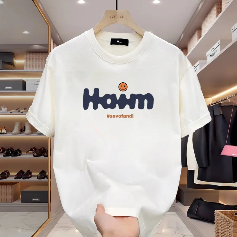

2025 short-sleeved T-shirt men's summer youth trend print ins fashion brand street loose crewneck top