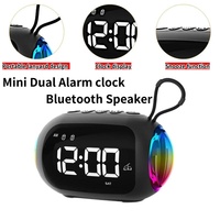 FM Radio Bluetooth Speakers Portable Colorful Light Subwoofer with Dimming Display Support Dual Alarm Clock TF USB Music Player