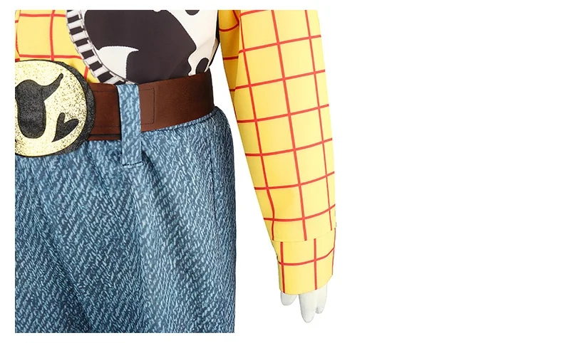 Cowboy-Kostümsets für Kinder, bestehend aus kariertem Hemd, Hose und Schal, ideal als Halloween-Outfit, für Geburtstagsfeiern oder Karneval. – Detail 7