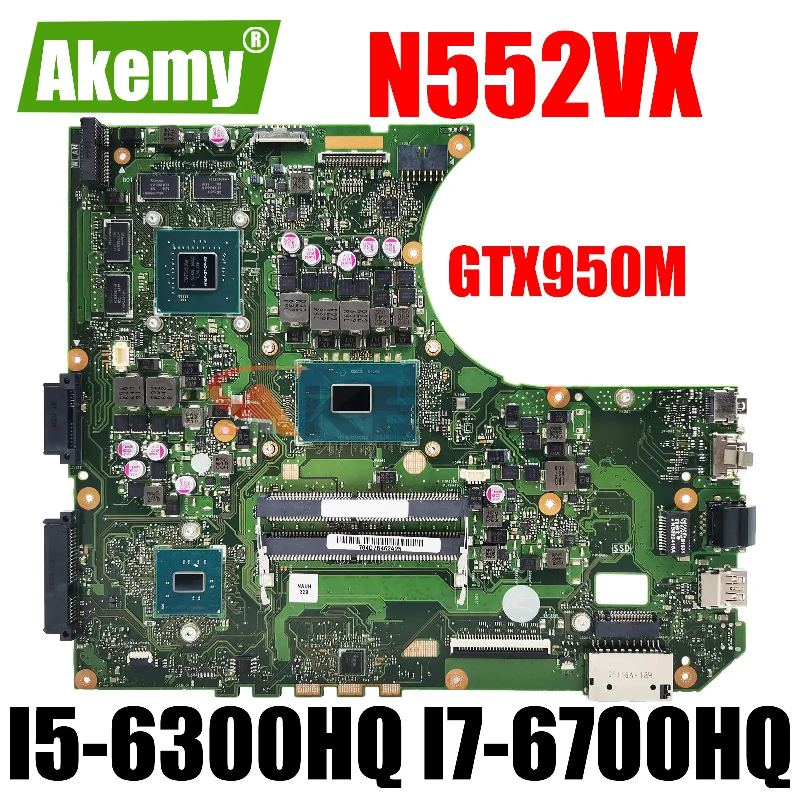 

N552VX Laptop Motherboard For ASUS N552V N552VW Mainboard I7-6700HQ/I5-6300HQ GTX950M/GTX960M 4G 100% Test work