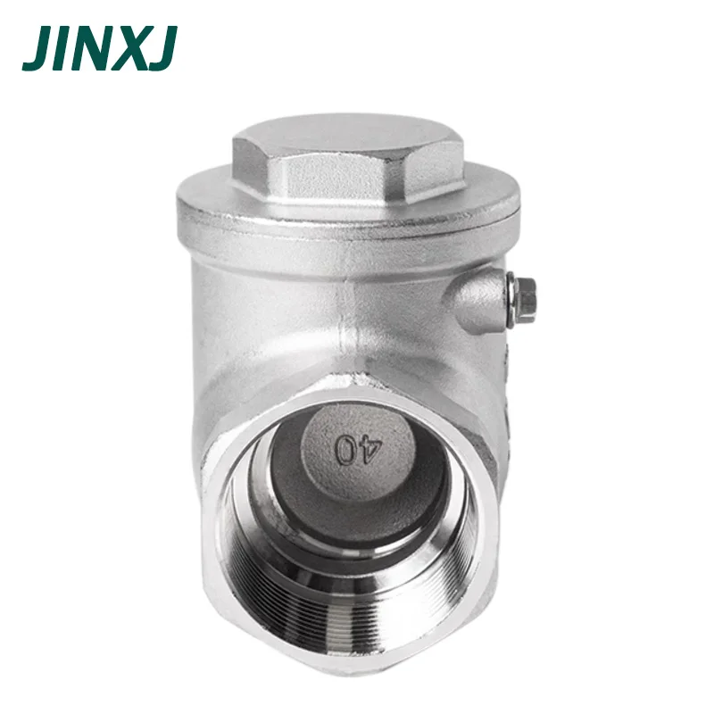 304 Stainless Steel Internal Thread 1/4 3/8 1/2 1 3/4 Horizontal Type Swing Check Valve Screw Thread Swing One-way Valves DN8/20