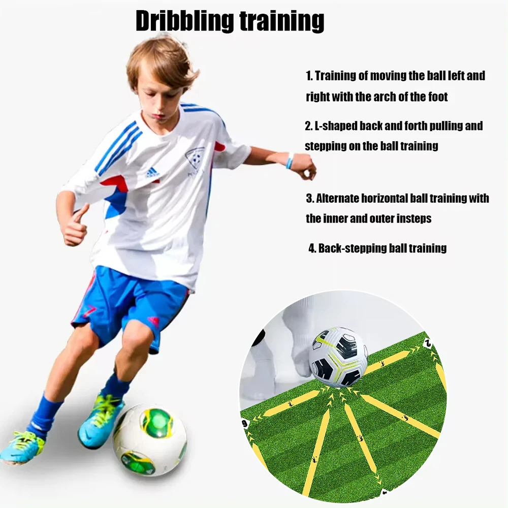 Soccer Footstep Training Mat 60x90CM Non-Slip Football Training Mat Football Training Footwork Pace Silent Ball controlmat