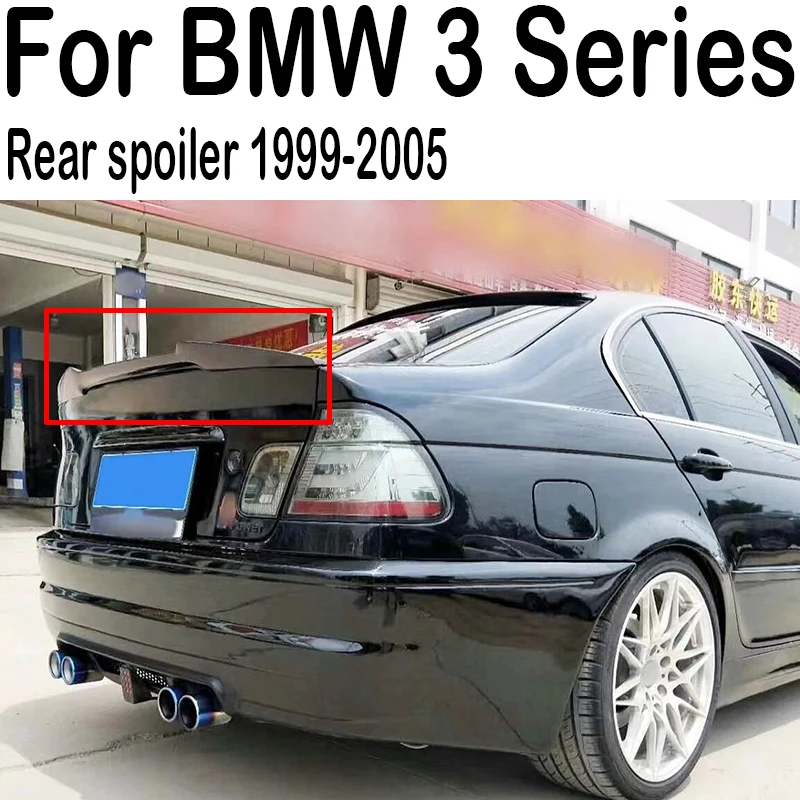 Suitable for BMW 3 Series E46 M4 style rear trunk lid spoiler carbon fiber black car sports modification kit 1990-2005