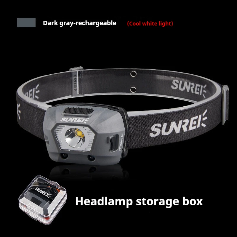 SUNREI outdoor professional headlight love fishing lithium battery rechargeable induction headlight strong light night fishing