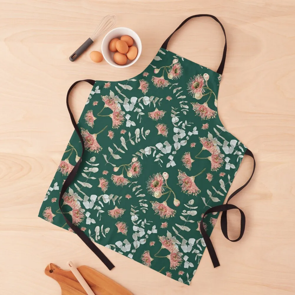 

Australian Native Flowers - Eucalyptus and Gumnuts Apron Women Kitchen'S kitchen girl Apron