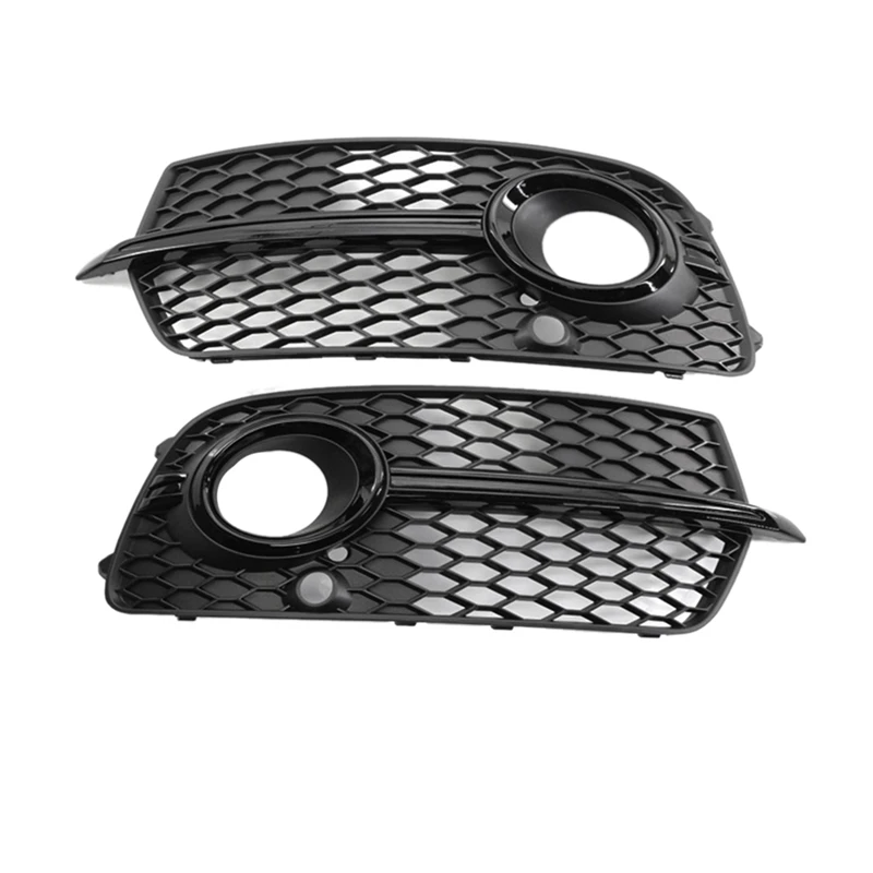 

1Pair Front Bumper Fog Lamp Grille Cover For Q5 Sport 2013-2017 Lower Grille Foglight Bezel Honeycomb Decoration