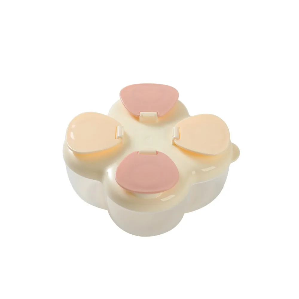 Partitioned Formula Dispenser Leak Resistant 720ml Powder Dispenser Box PP 4 Compartments Food Container Diaper Bag Storage