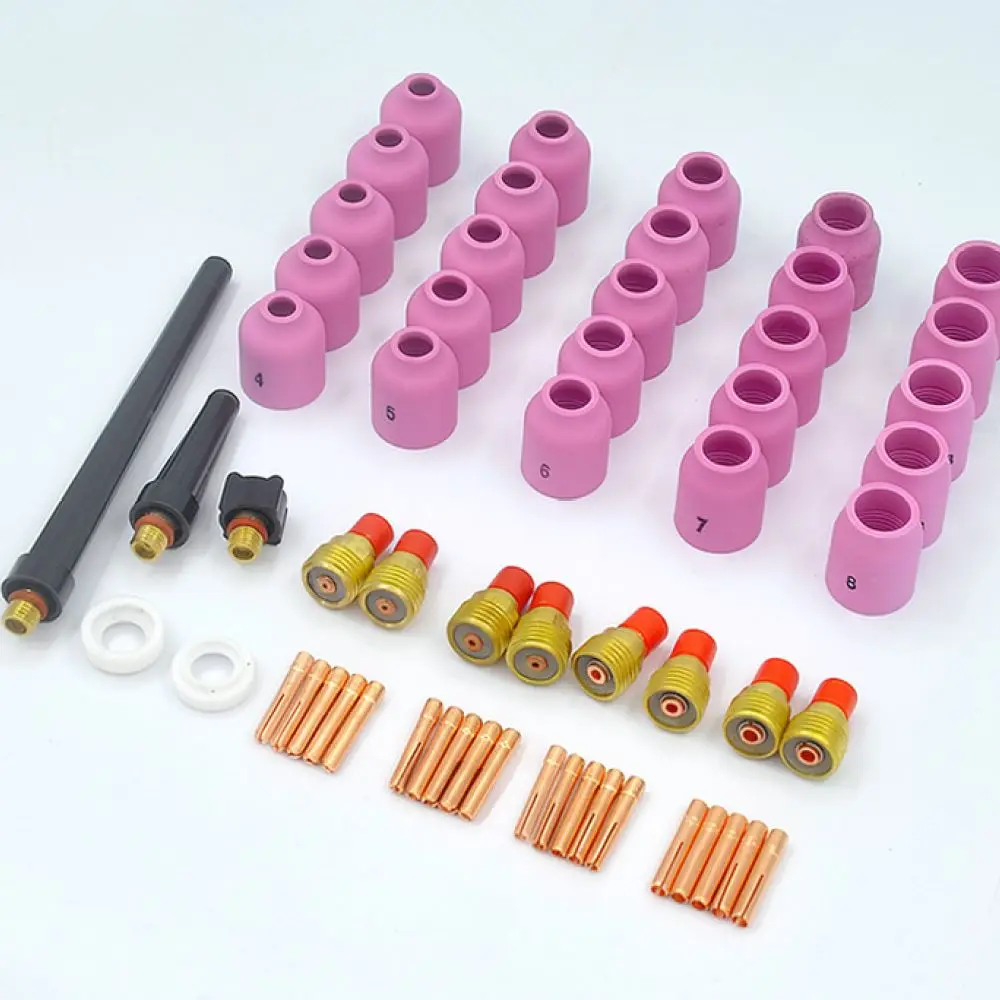 TIG Welding Consumables Kit For WP9 WP20 WP25 Torch Ceramic Nozzle Collet Body Electrode Clamp Precision Repair Set