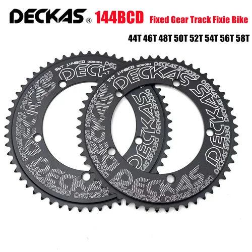 Imagen 1 del producto Deckas 144BCD 44T-56T diente piñón fijo Fixie plato redondo corona pista bicicleta 144 Bcd rueda dentada especial de marcha de marcha única rueda dentada