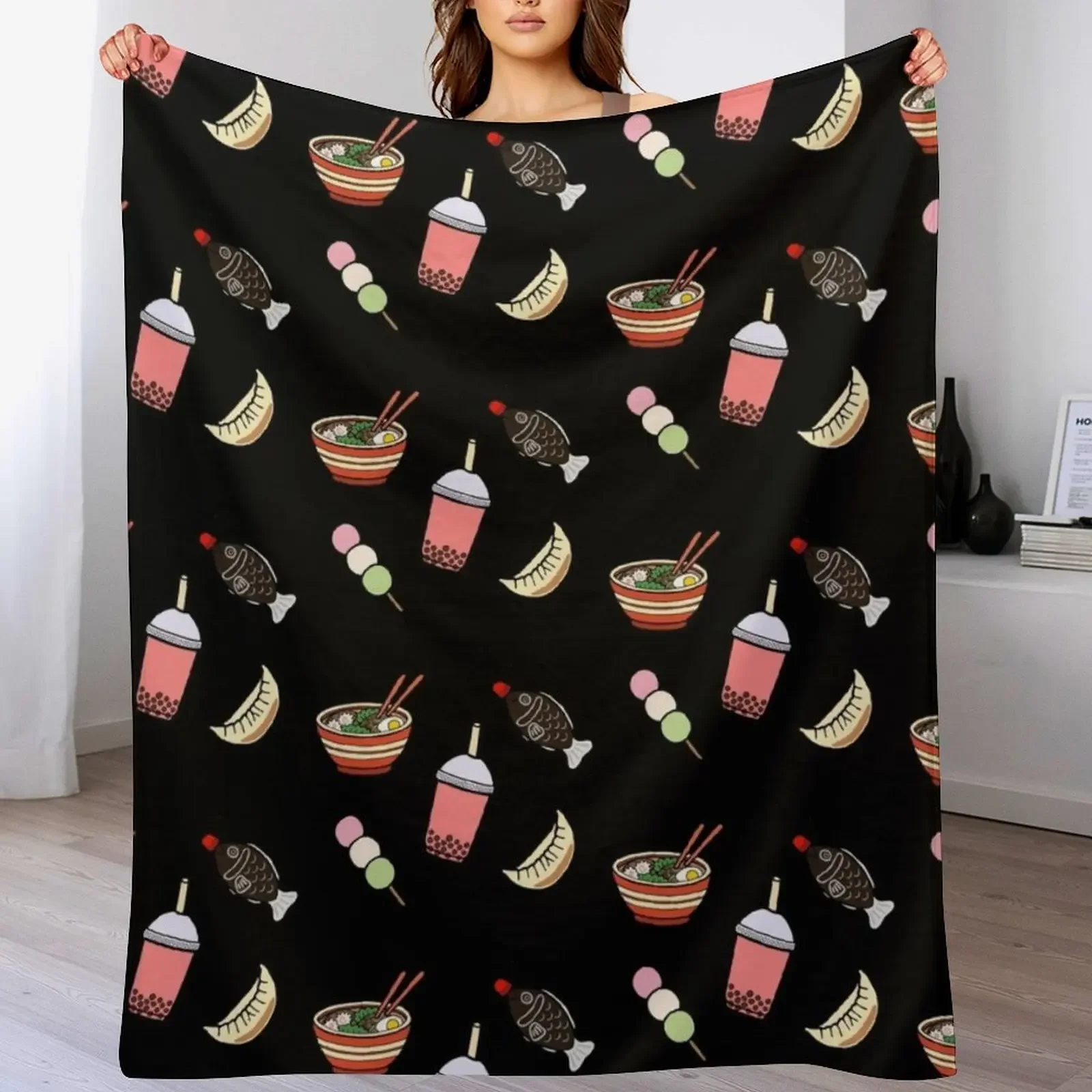 Japanese Food & Drink Throw Blanket Men's Soft Warm Throw Blanket for Couch