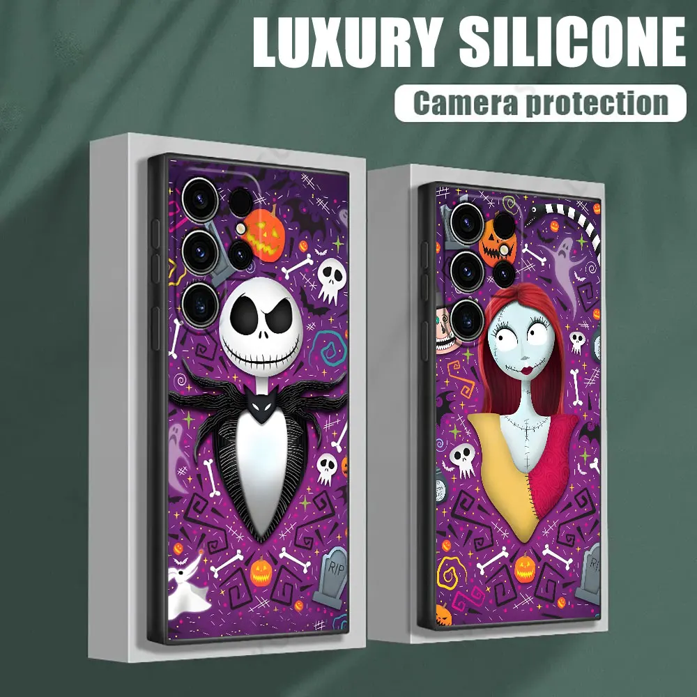 

Halloween Jack Sally Skellington S25 FE Case For Samsung Galaxy S25 S24 S23 S20 S21 FE S22 Ultra S10 Plus S24FE Soft Phone Cover