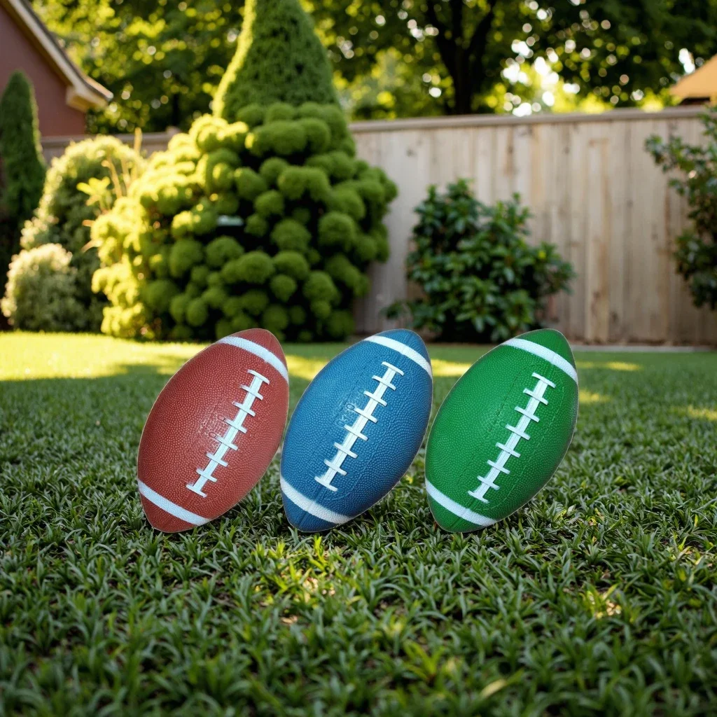 2026 Custom Eco-Friendly Thickened Inflatable Rugby Ball - Safe Rubber Olive Toy for Kids' Training, Durable & Portablepromote s