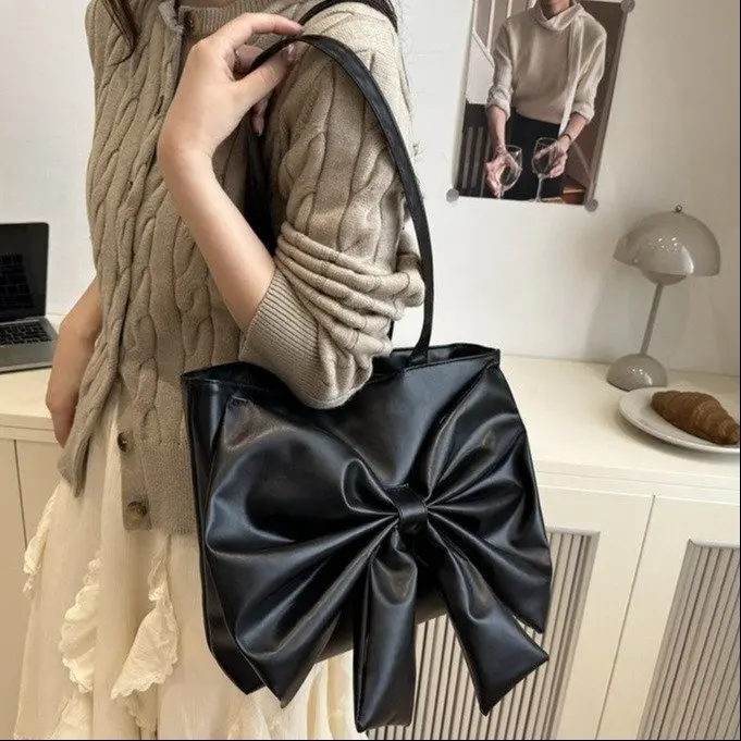 Universal Size PU Leather Sewing Line Casual Tote Bag Autumn New Style Single Shoulder Handbag for Men And Women