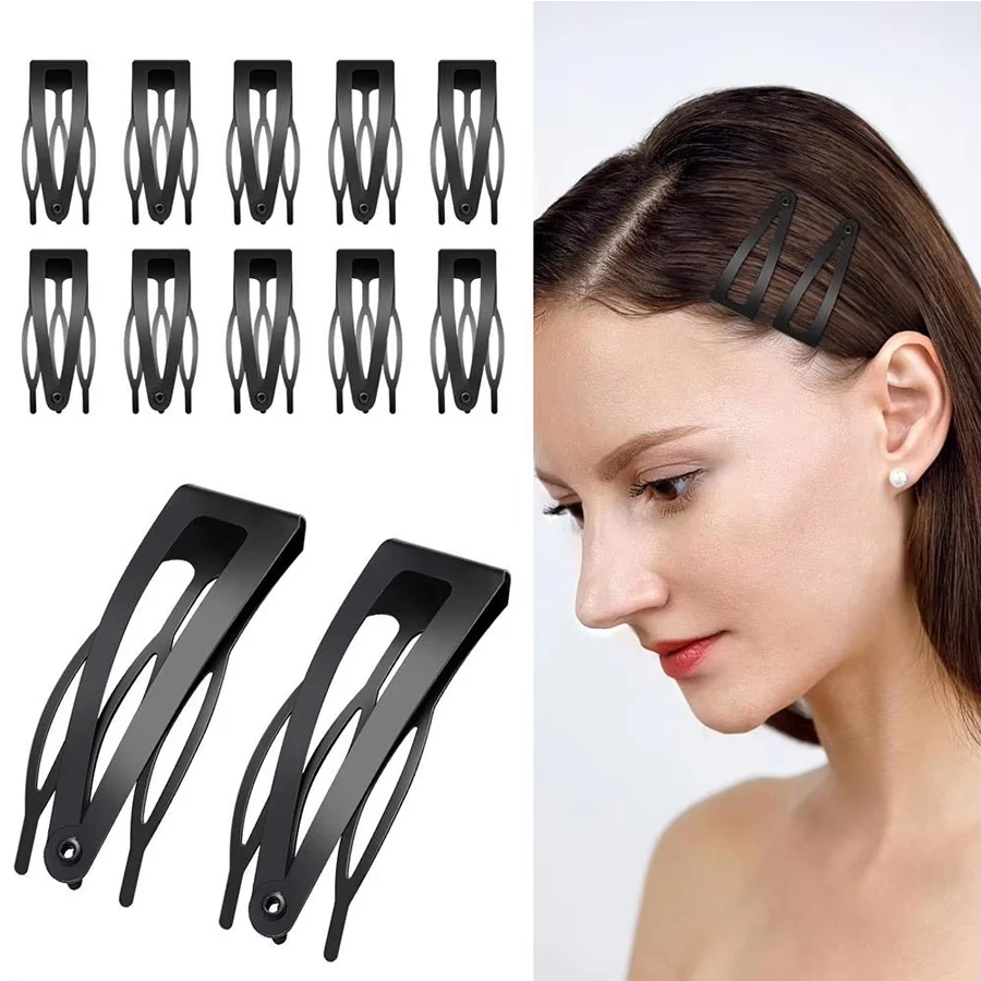 10 Uds. Pinzas de metal para el cabello con doble agarre, pasadores para el cabello para mujeres y niñas, accesorios para el cabello, suministros para salón de belleza