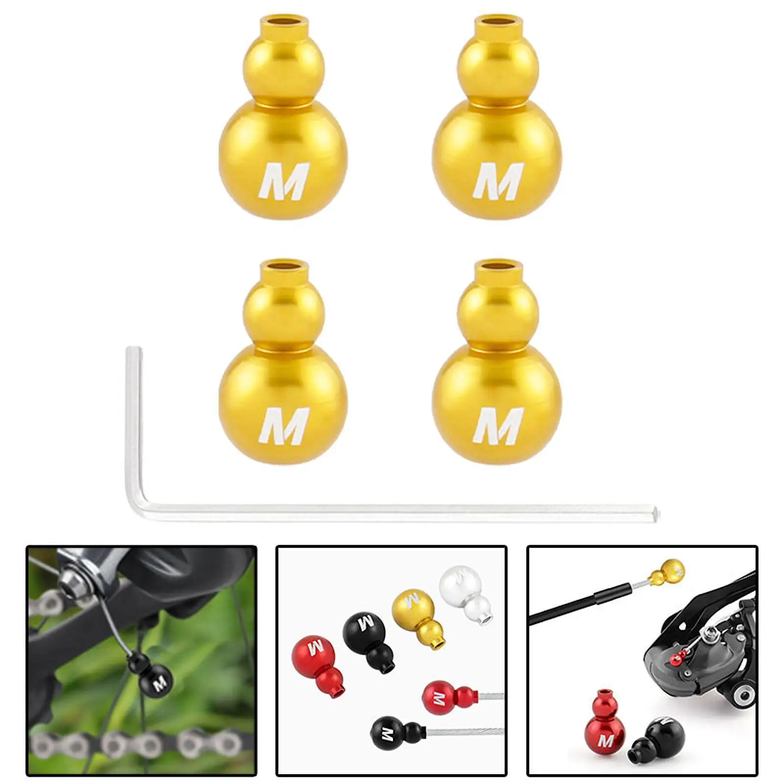 

Bicycle Brake Cable End Cap Wire Crimp Gold Aluminum Protector Gear Covers for Mountain Road Cycling Parts