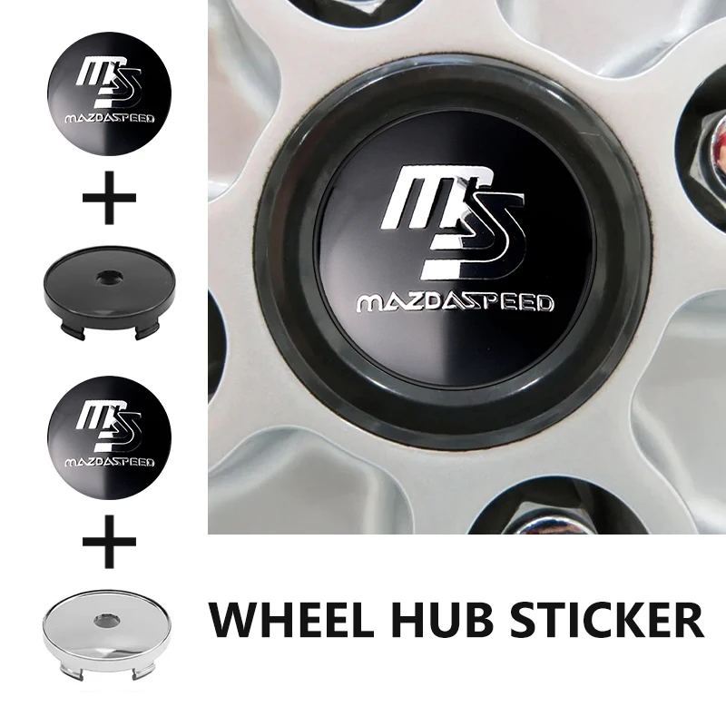 Juego de 4 Tapas Centrales para Ruedas de Coche de 60 mm para Mazda, Accesorios de Decoración para Automóviles, 3 Alexa CX4 CX5 CX8 2 3 6 DJ BL BM GJ CX-5 CX5