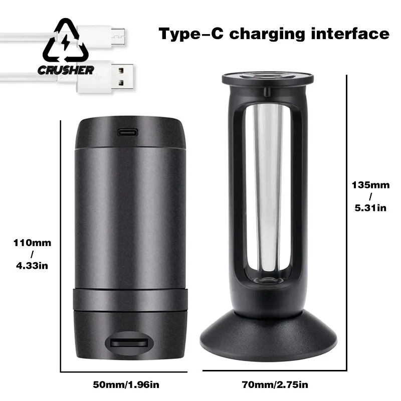 CRUSHER 2 in1 Electric Cigarette Dry Herb Smoke Grinder for Horn Tube Roll Paper Tobacco Filling Machine DIY Smoking Accessories