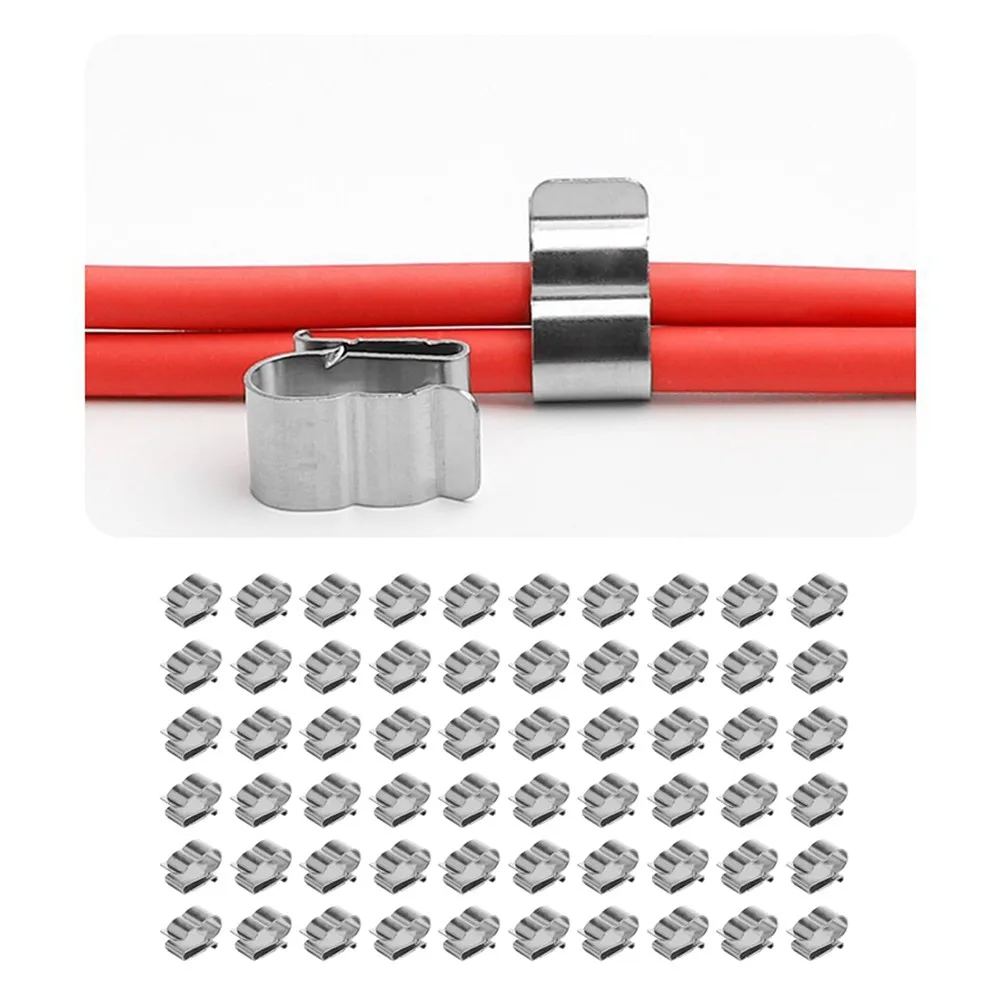 60Pcs Stainless Steel PV Clip for Photovoltaic Cable Fixing in High Wind Coastal and Industrial Solar Installations