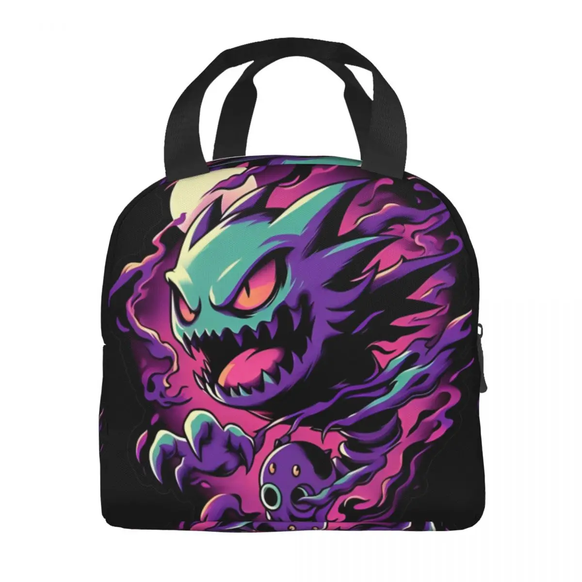 Ghost Nightshade Pokemon Gengar Lunch Bag For Women Lunch Box Leisure Travel Cooler Bag Portable Waterproof Thermal Lunch Bags