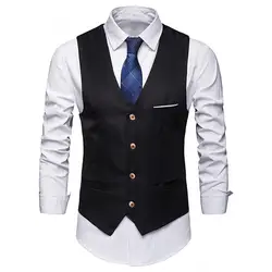 Dress Vests For Men Slim Fits Mens Suit Vest Male Waistcoat Gilet Homme Casual Sleeveless Formal Business Vest chaleco hombre