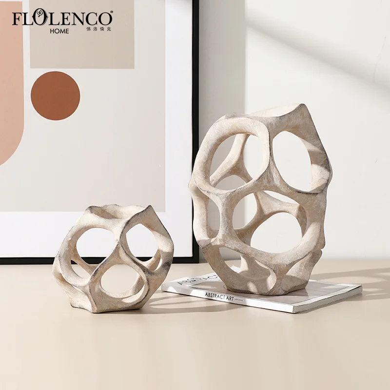 

Contemporary Chinese Wabi-Sabi Sculpture – Abstract Hollow Sphere Art Piece for Gallery, Villa Entryway & Luxury Bookshelf Decor
